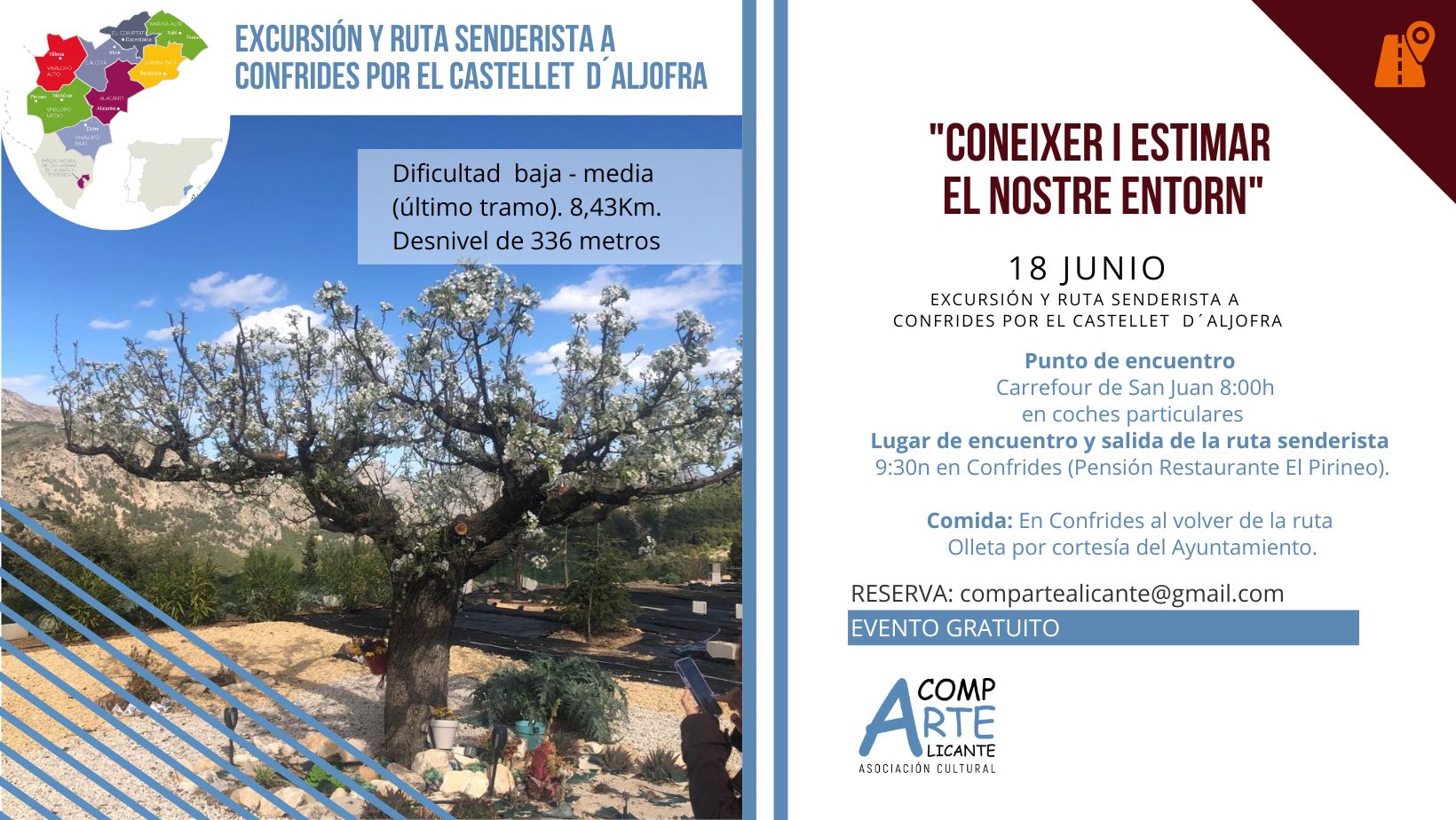 Coneixer i estimar el nostre entorne – Excursión y ruta senderista a Confrides por el Castellet d´Aljofra
