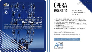 Cartel de la ópera grabada de El oro del Rin