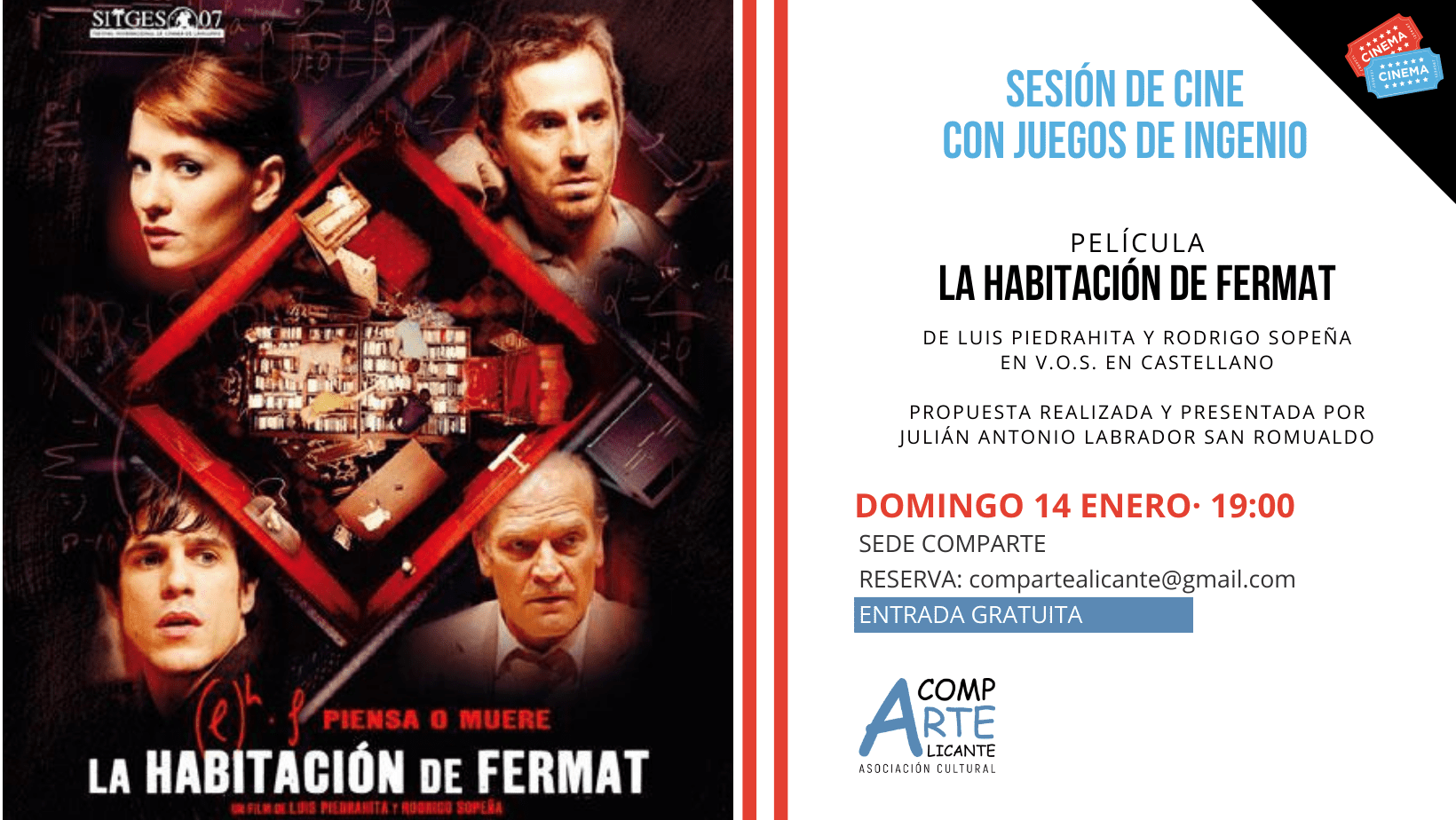 cartel de la película la habitación de Fermat