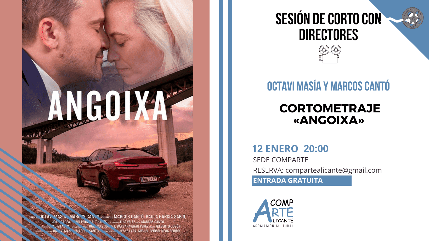 cartel de la proyección del corto Angoixa