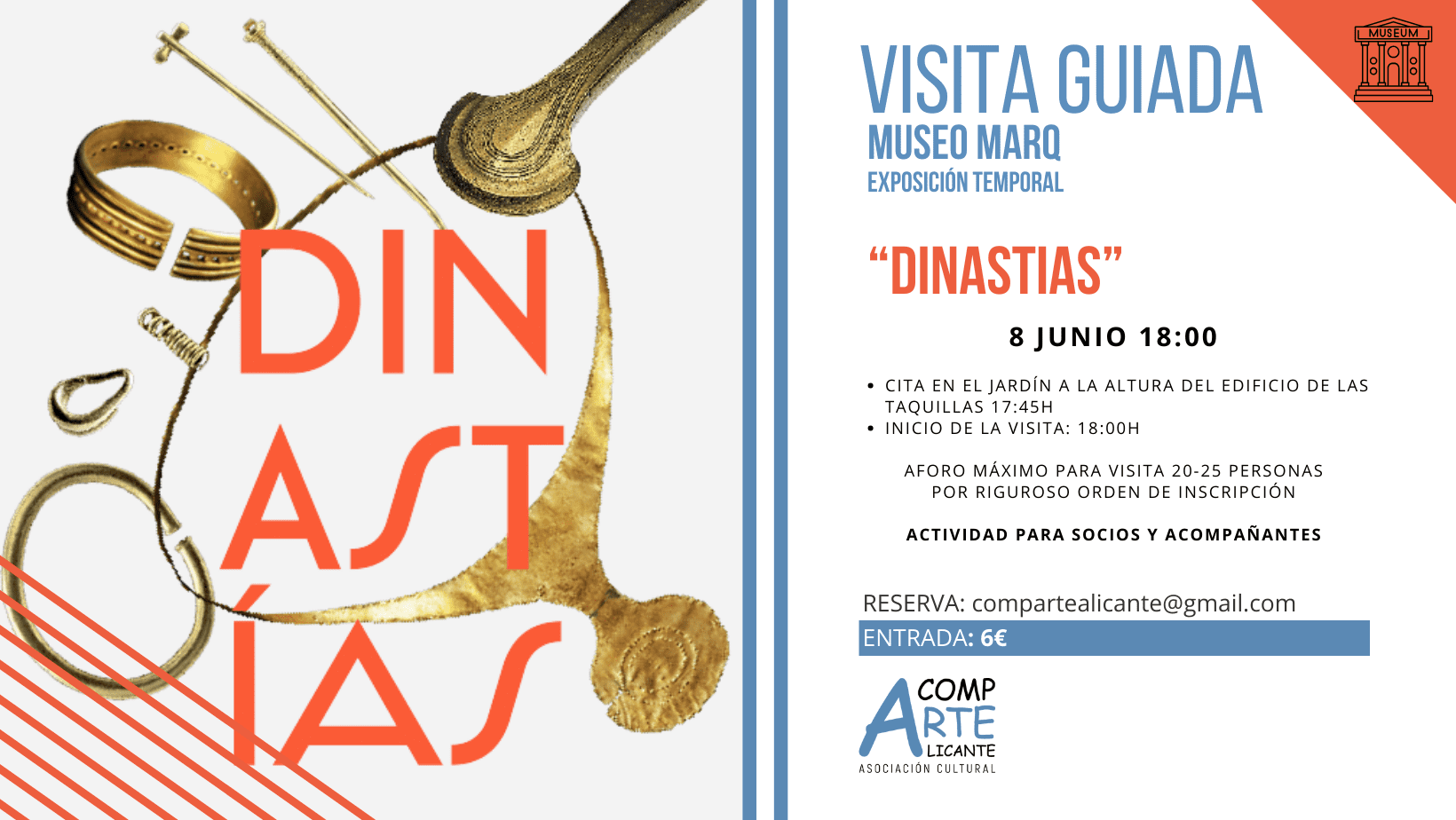cartel visita guiada a la exposición temporal Dinastías