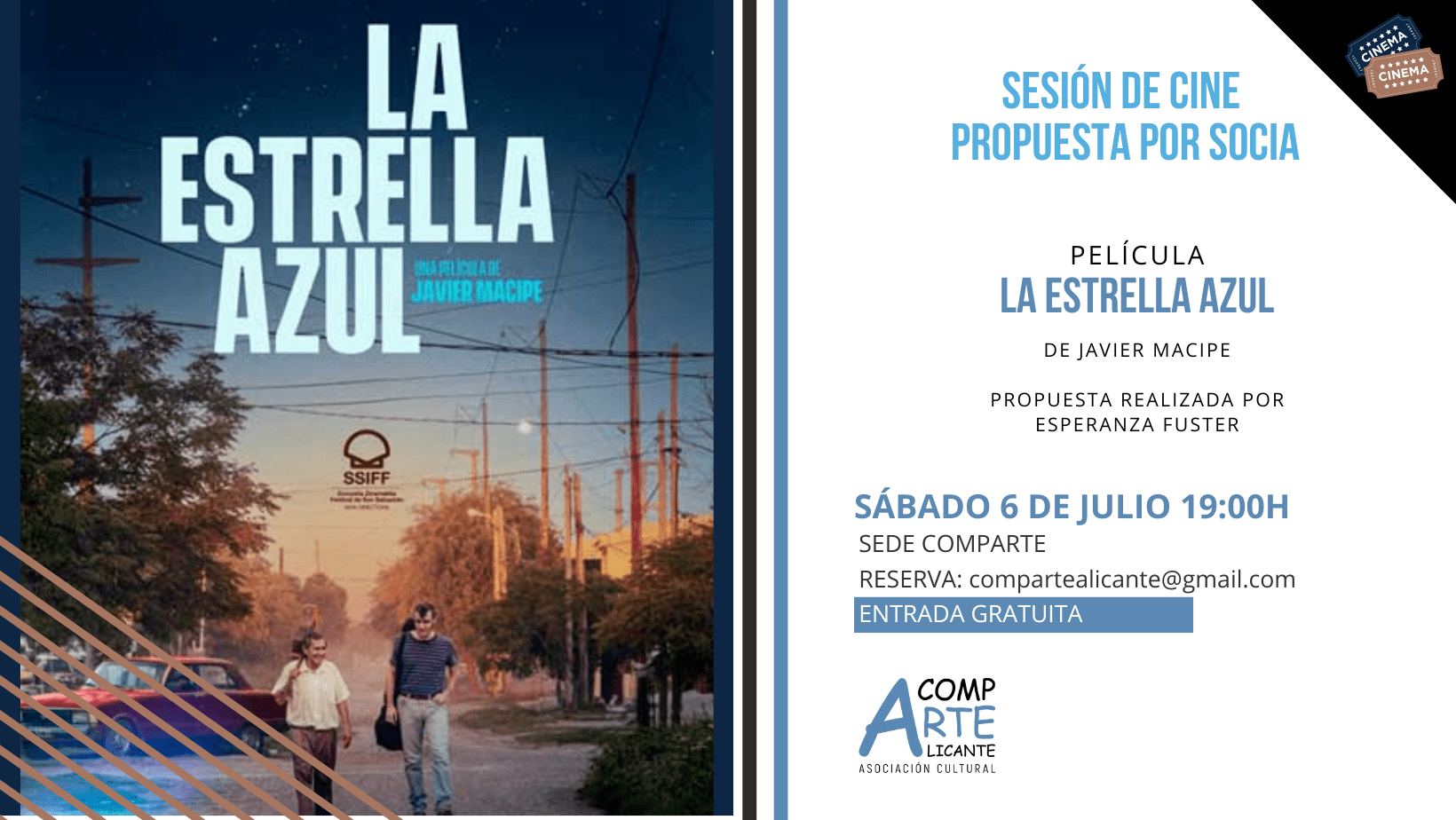 Cartel de la película la estrella azul de Javier Macipe