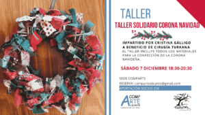 cartel taller solidario corona navidad