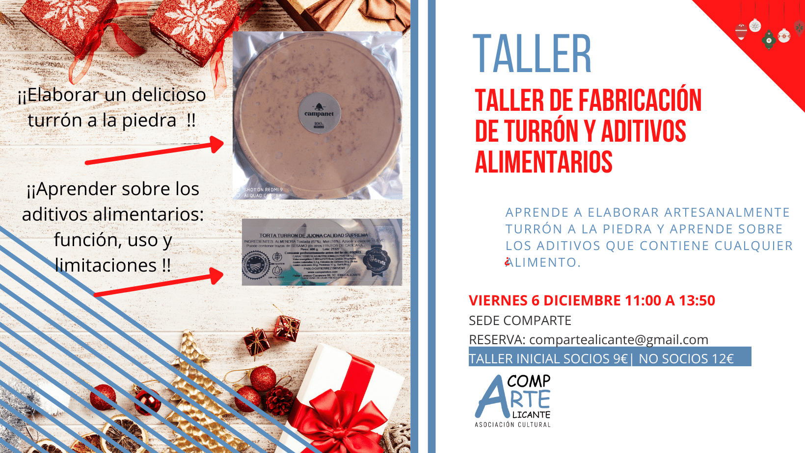 Cartel taller fabricación turrones y aditivos alimentarios