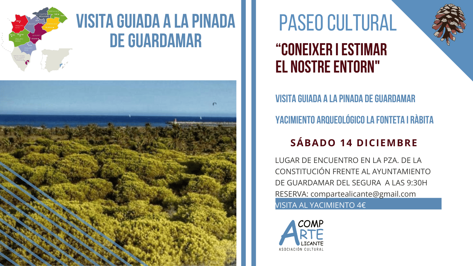 cartel de la visita guiada a la pinada de guardamar