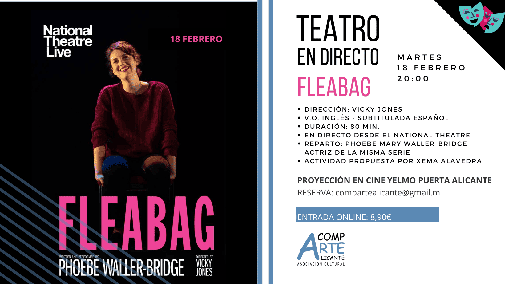 cartel obra de teatro en directo Fleabag de Vicky Jones