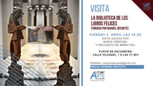 cartel de la visita a la biblioteca de los libros felices