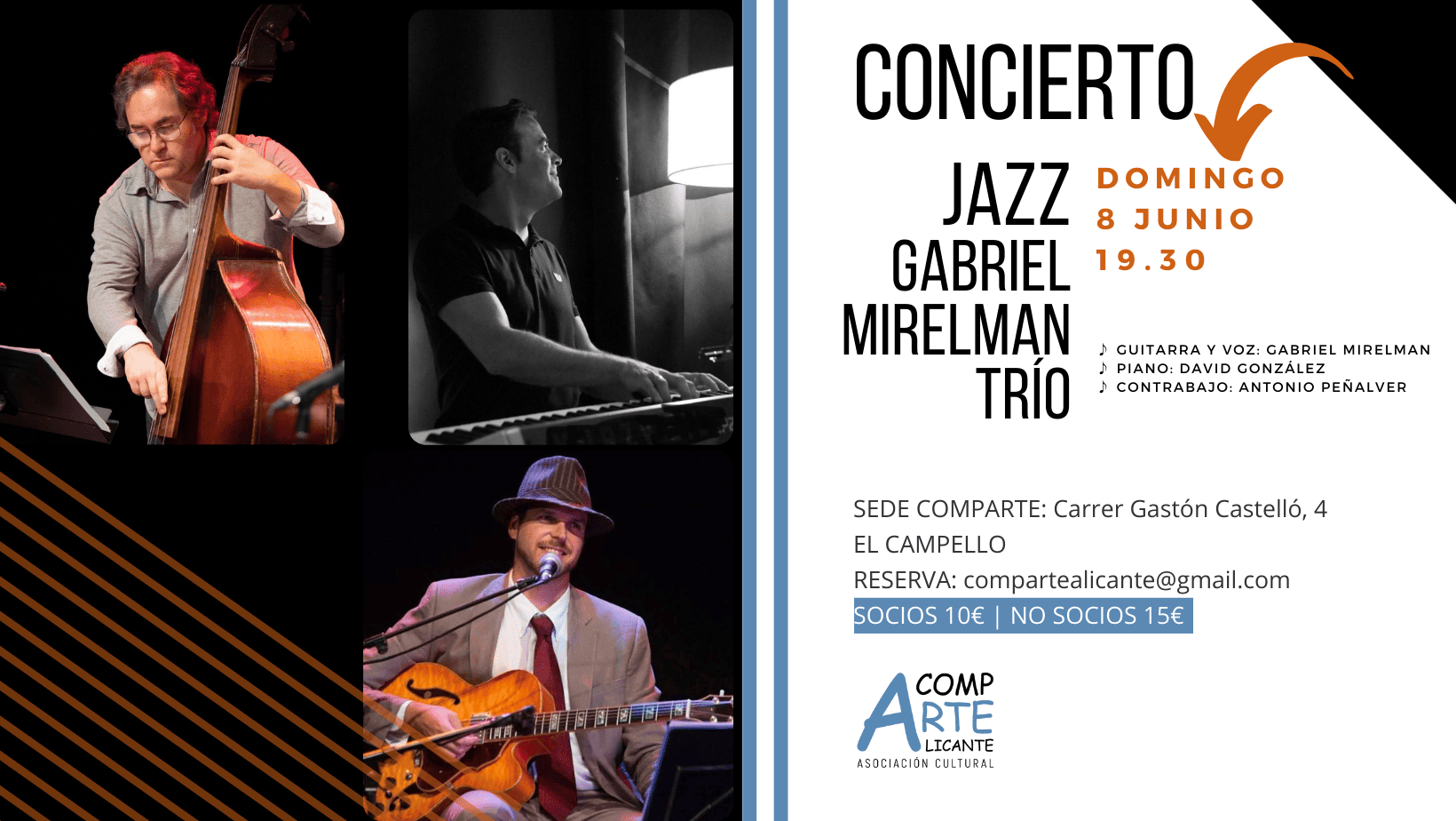 Cartel concierto de jazz de Gabriel Mirelman