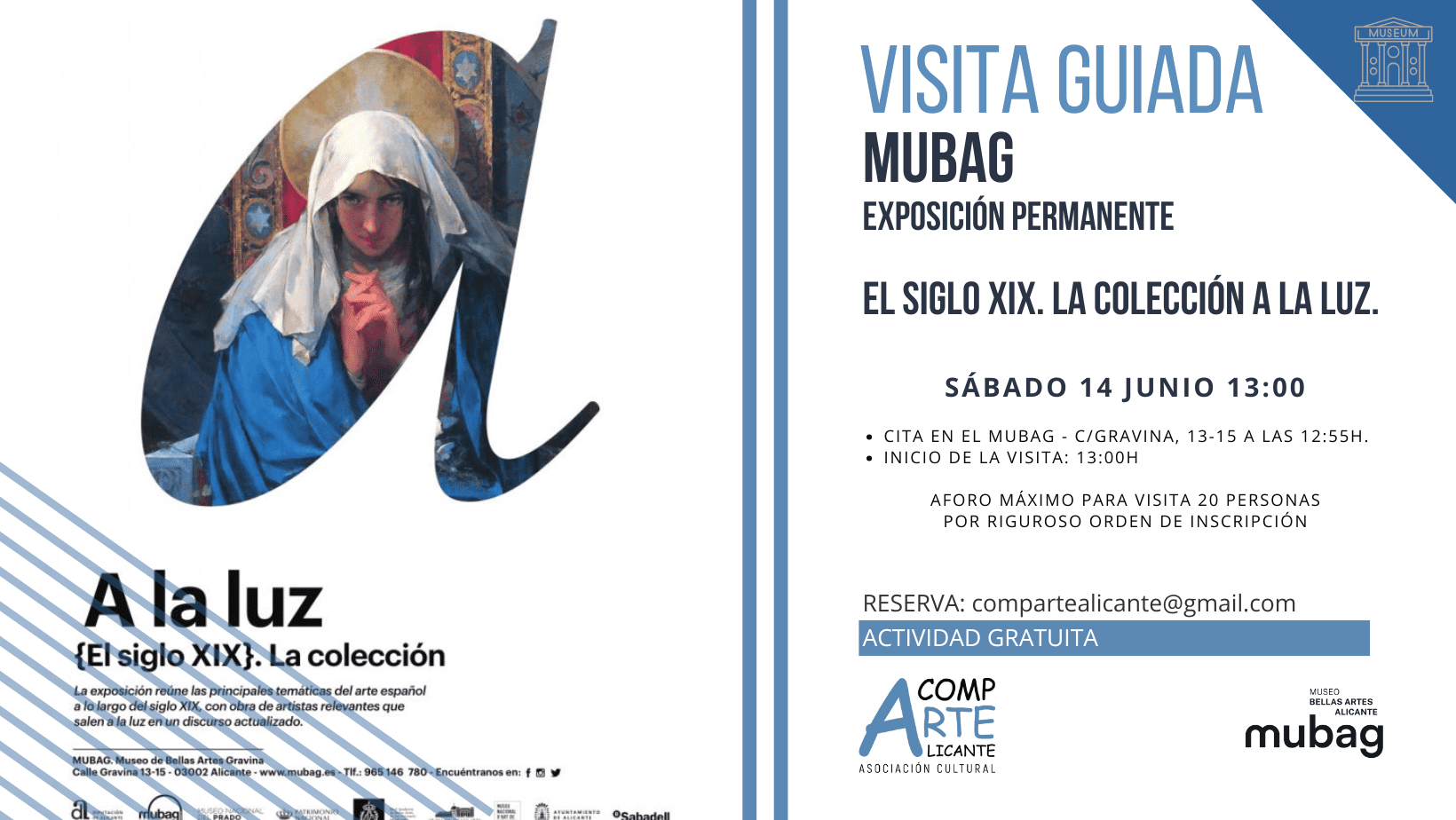 cartel de la visita guiada a la exposición permanente del MUBAG