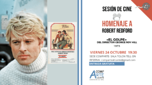 cartel homenaje a Robert Redford con la película El Golpe
