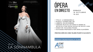 CARTEL OPERA DIRECTO LA SONNAMBULA DE BELLINI