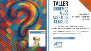 CARTEL DE JUGUEMOS A LOS ACERTIJOS CLÁSICOS